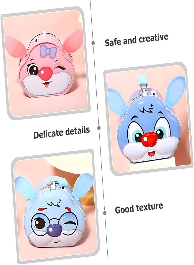 TRENDYTOYS حصالة نقود للأطفال بتصميم أرنب من تريندي تويز، حاوية لتوفير المال مع قفل ومفاتيح، صندوق تخزين واسع لجمع العملات المعدنية، حصالة نقود للأولاد والبنات، 3 سنوات فما فوق (عبوة من قطعة واحدة، متنوعة) - Image 4